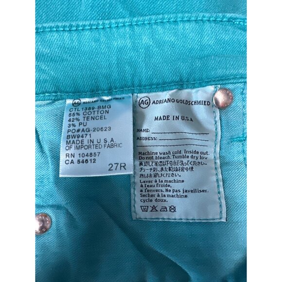 Adriano Goldschmied The Legging Ankle Super Skinny Jeans Turquoise Womens Sz 27 - Picture 7 of 10